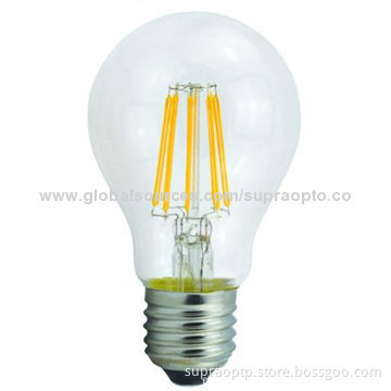 A55 6W light filament bulb, indoor use, with high brightness, CE mark